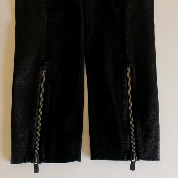 Joseph Lambskin Detail Ankle Zip Black Leggings Size Small - Picture 7 of 15